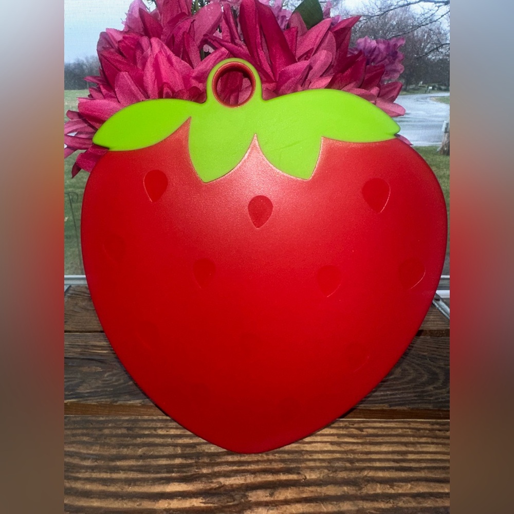 Red Strawberry Shaped Cutting Board